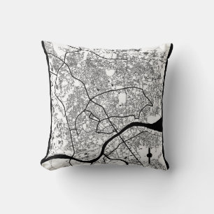 Palembang Indonesia City Map Throw Pillow
