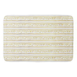 Paleo Hebrew Biblical Saying Gold Faux Foil Bath Mat