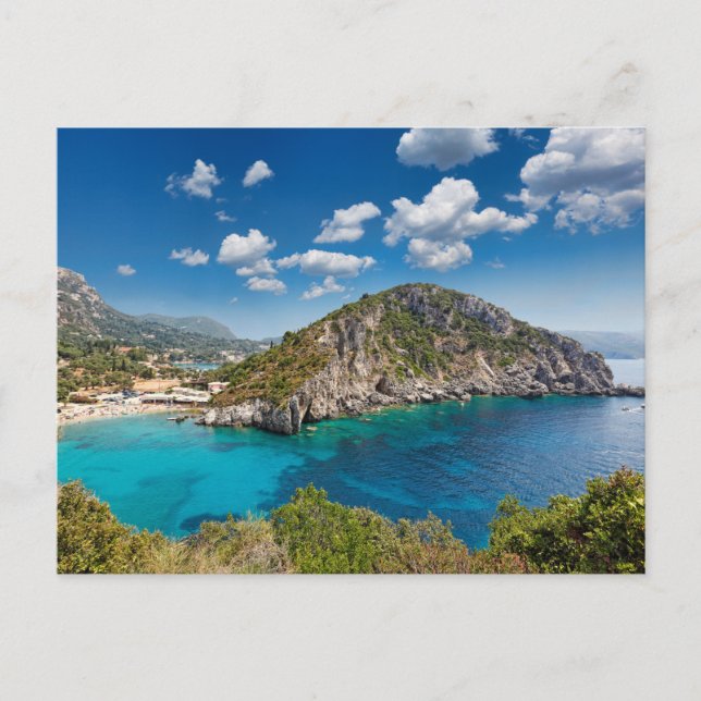 Paleokastritsa bay at Corfu, Greece Postcard (Front)