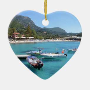 Paleokastritsa Beach, Corfu Ceramic Ornament
