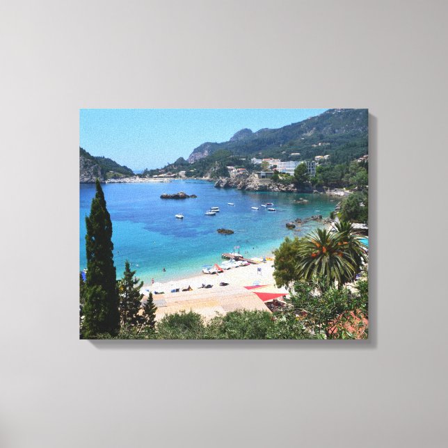 Paleokastritsa, Corfu Greece Canvas Print (Front)
