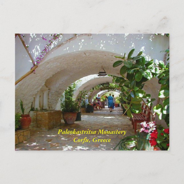 Paleokastritsa Monastery, Corfu, Greece Postcard (Front)