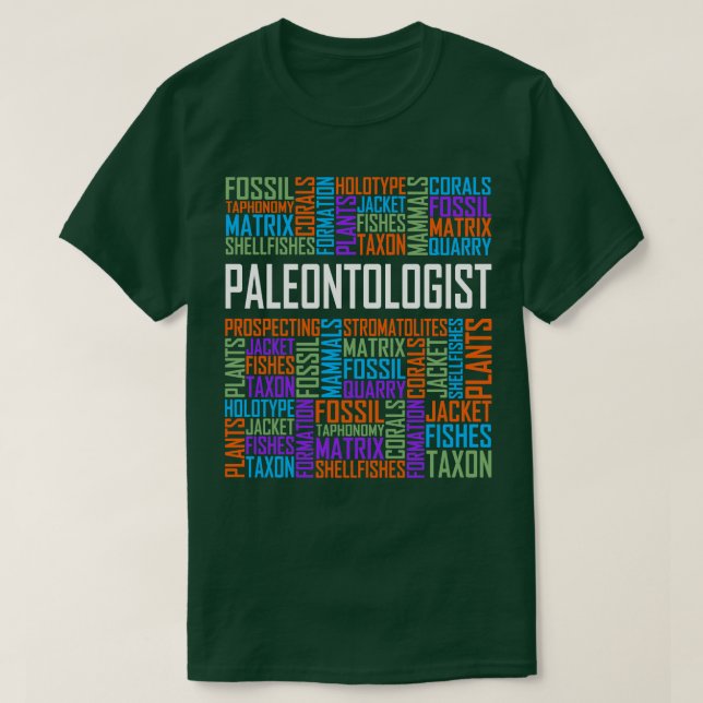 Paleontologist Words T-Shirt (Design Front)