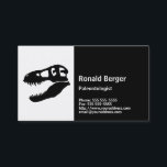 Paleontologist's T-rex Dinosaur Skull Business Card<br><div class="desc">This black and white paleontologist's business card features the skull of the king of dinosaurs,  Tyrannosaurus rex.  The card comes with six customizable fields for your name,  title,  and contact information.</div>