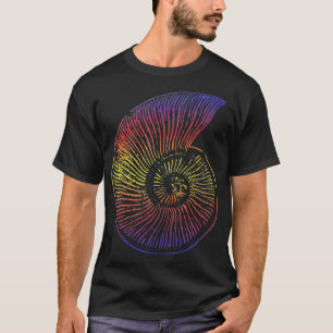 Paleontology Ammonite Fossil Watercolor Shell Gif T-Shirt