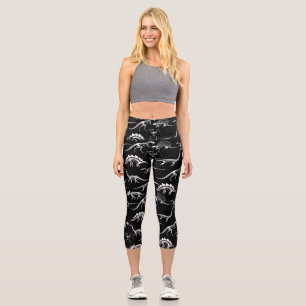 paleontology halloween dinosaur fossils capri leggings