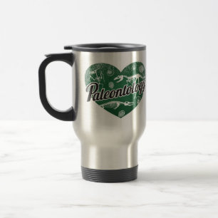 Paleontology Retro Heart Blackboard Love Travel Mug