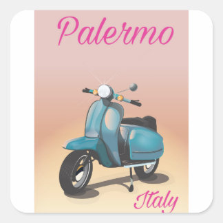 Palermo Italy Scooter poster Square Sticker