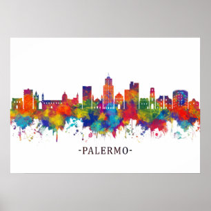 Palermo Italy Skyline Poster