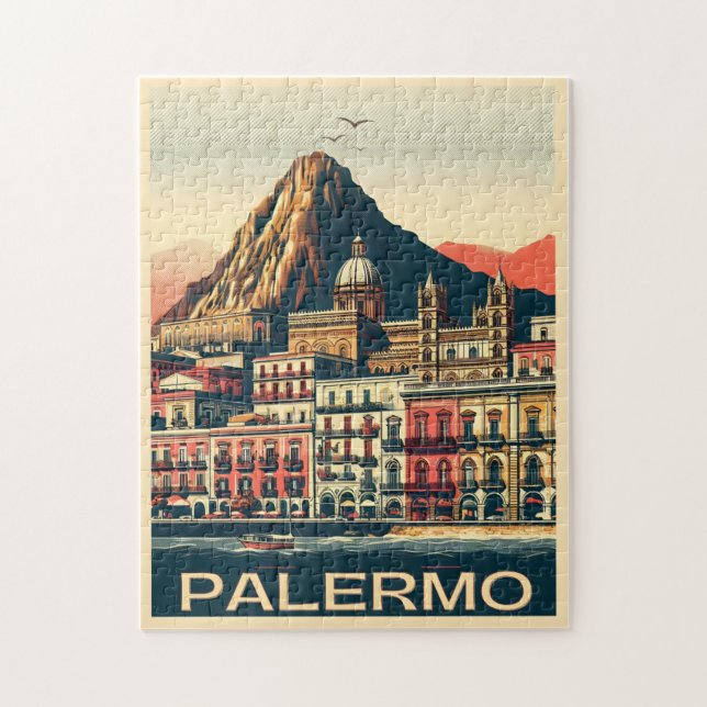 Palermo sicily italian vintage souvenir gifts jigsaw puzzle (Vertical)