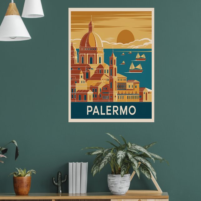 Palermo Vintage Travel Poster (Living Room 1)