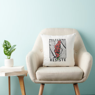 Palestina Resist T-Shirt Throw Pillow