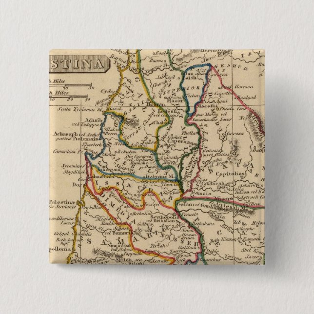 Palestine 5 2 inch square button (Front)