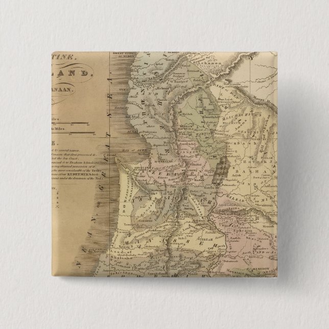 Palestine 6 2 inch square button (Front)