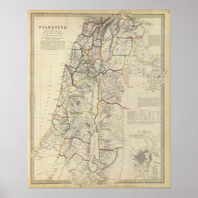 Palestine, adjacent districts poster (Front)