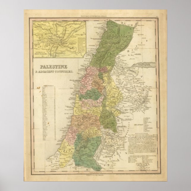 Palestine and Adjacent Countries Poster (Front)