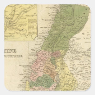 Palestine and Adjacent Countries Square Sticker