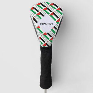 Palestine and Palestinian Flag Tiled Personalized Golf Head Cover