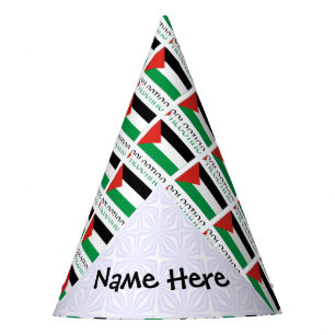 Palestine and Palestinian Flag Tiled Personalized  Party Hat
