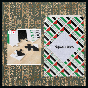 Palestine and Palestinian Flag Tiled with Your Nam Jigsaw Puzzle