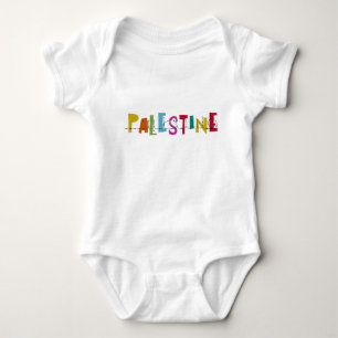 PALESTINE Arabic Name Colourful Baby Bodysuit