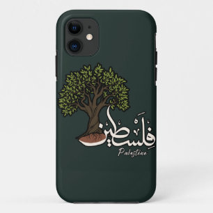 Palestine Arabic word with Palestinian Olive Tree  iPhone 11 Case