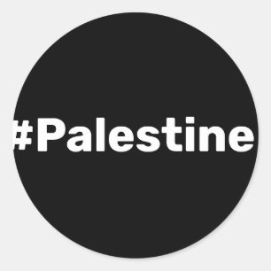 #Palestine basic simple text supporting Gaza Classic Round Sticker