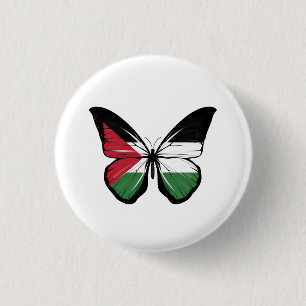 Palestine Butterfly Flag  1 Inch Round Button