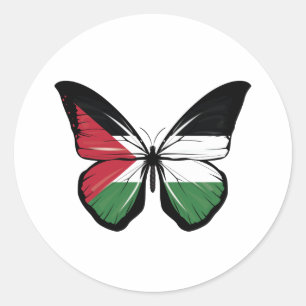 Palestine Butterfly Flag Classic Round Sticker