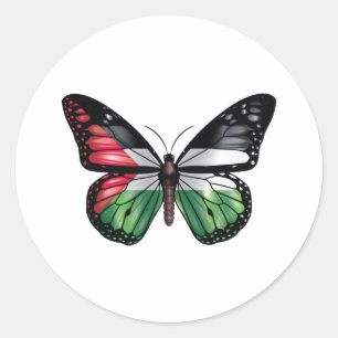 Palestine butterfly monarch flag classic round sticker