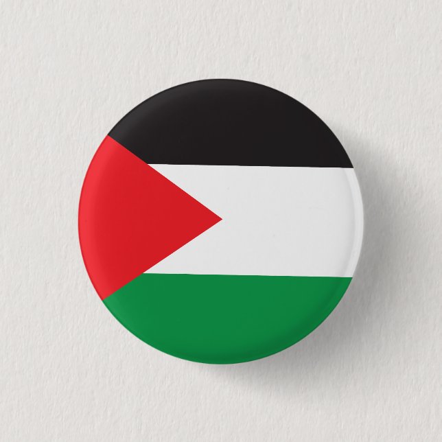 Palestine Button, Patriotic Palestinian Flag 1 Inch Round Button (Front)