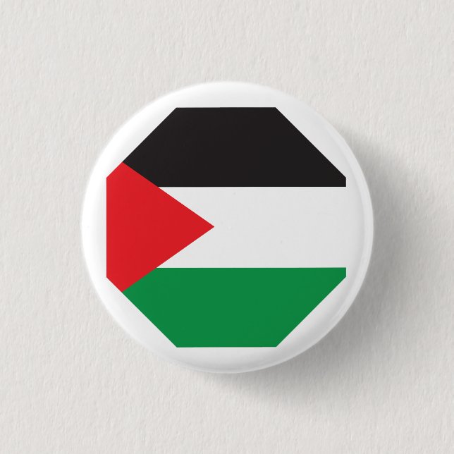 Palestine Button, Patriotic Palestinian Flag 1 Inch Round Button (Front)