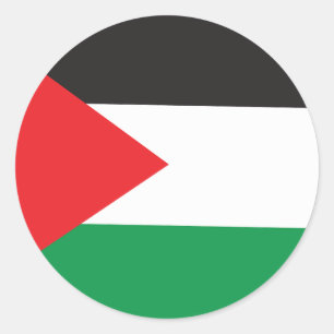 Palestine Button, Patriotic Palestinian Flag Classic Round Sticker