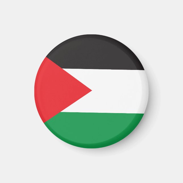 Palestine Button, Patriotic Palestinian Flag Magnet (Front)
