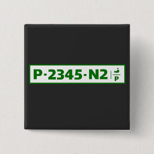 Palestine car registration plate - not real 2 inch square button