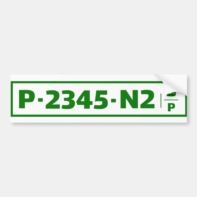 Palestine car registration plate - not real bumper sticker (Front)