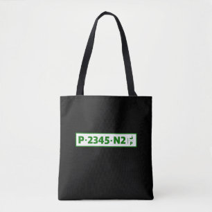 Palestine car registration plate - not real tote bag