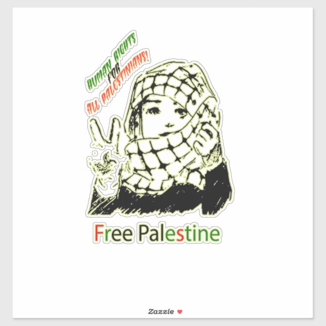 Palestine Car Sticker, Palestinian Flag Decal, Gaz (Sheet)