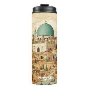 Palestine Cityscape Illustration Thermal Tumbler