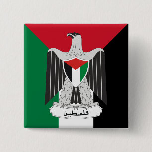 palestine coat of arms 2 inch square button