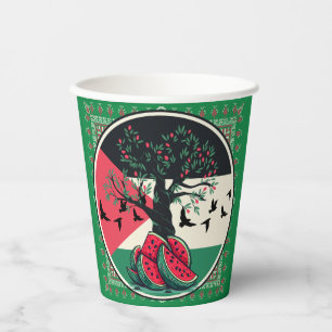 palestine culuture   palestine watermelon, olive t paper cups