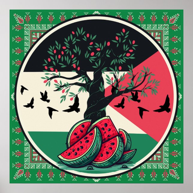 palestine culuture | palestine watermelon, olive t poster (Front)