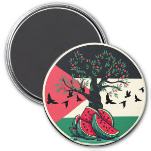 palestine culuture palestine watermelon olive tree magnet