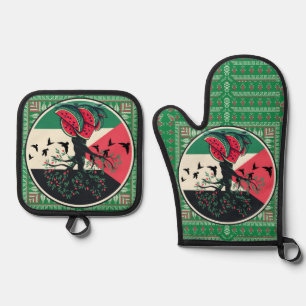 palestine culuture palestine watermelon olive tree oven mitt & pot holder set