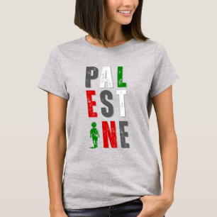 PALESTINE Distressed Bold T-Shirt – Flag Colors