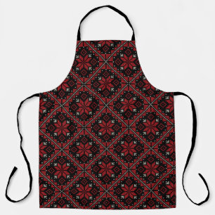 Palestine Embroidery Tatreez Pattern12 crm-red Apron