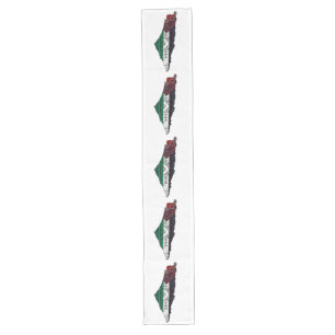 Palestine Embroidery tatreez Pattern flag map free Long Table Runner