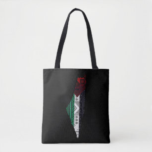 Palestine Embroidery tatreez Pattern flag map free Tote Bag