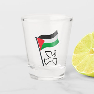 Palestine Flag فلسطين Peace Dove   Free Palestine  Shot Glass