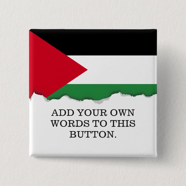 Palestine Flag 2 Inch Square Button (Front)